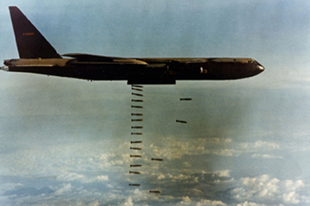 Boeing B-52D Drops Its Bomb Load in Operatiion Linebacker II, December 1972